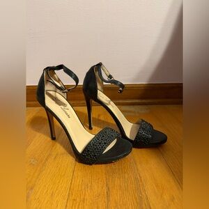 Lauren Lorraine Black Ankle Strap Heels